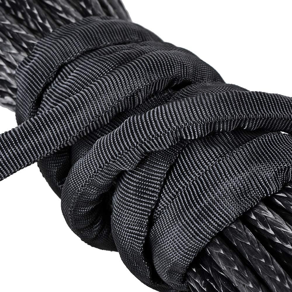 Black UHMWPE Synthetic Winch Rope Extension 2pcs Y6128