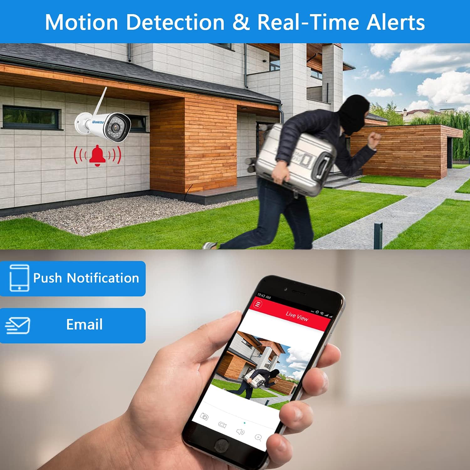 8CH Wireless Security Camera System 4PCS 1080p Outdoor WiFi Surveillance Camera with Night Vision C307813