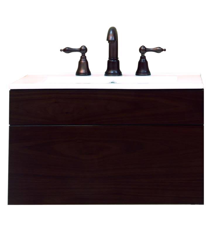 Walnut 24-Inch Wall Mounted Basin Cabinet Q81899