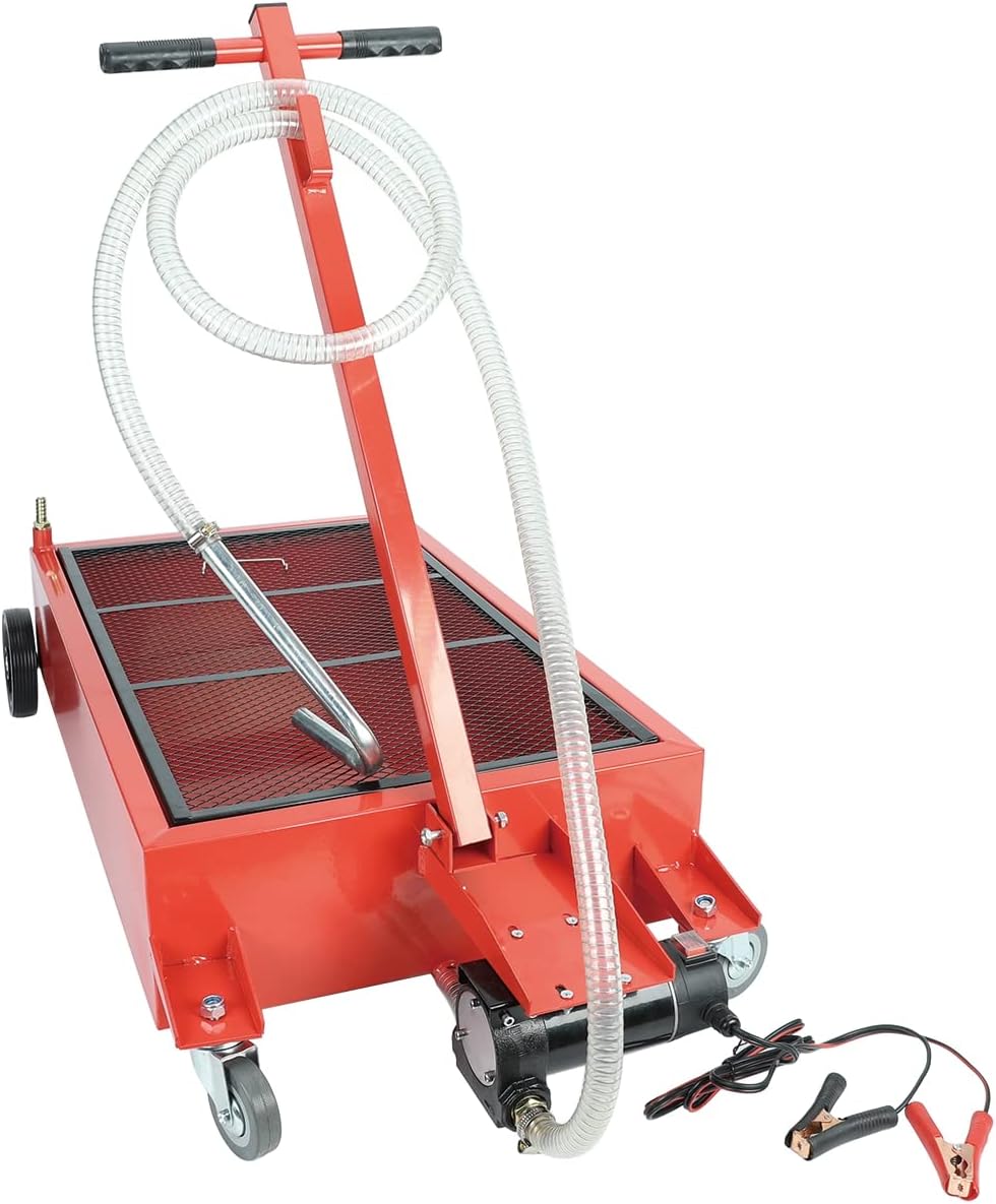 17 Gallon Low Profile Portable Oil Drain Pan with Pump G696416