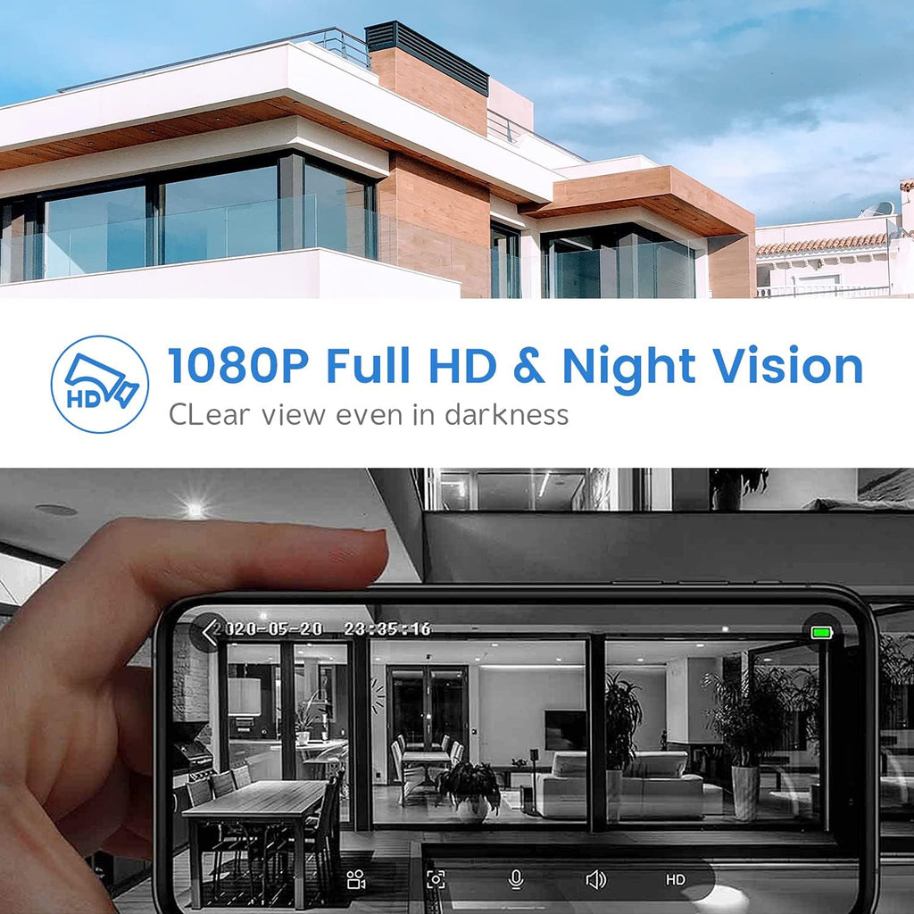 2 Pack 1080P HD WiFi Video Doorbell Camera with Wireless Chime I8065