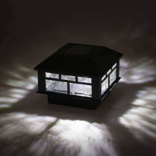 12 Pack Solar Powered 10 Lumen Post Cap Light (Black) Z829871