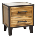 Natural Stained Acacia Wood Two Drawer Night Stand G2360