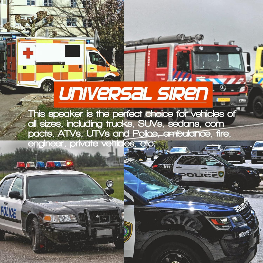 12V 200W 9 Tones Police Warning Emergency Siren PA System with Handheld Microphone F1036