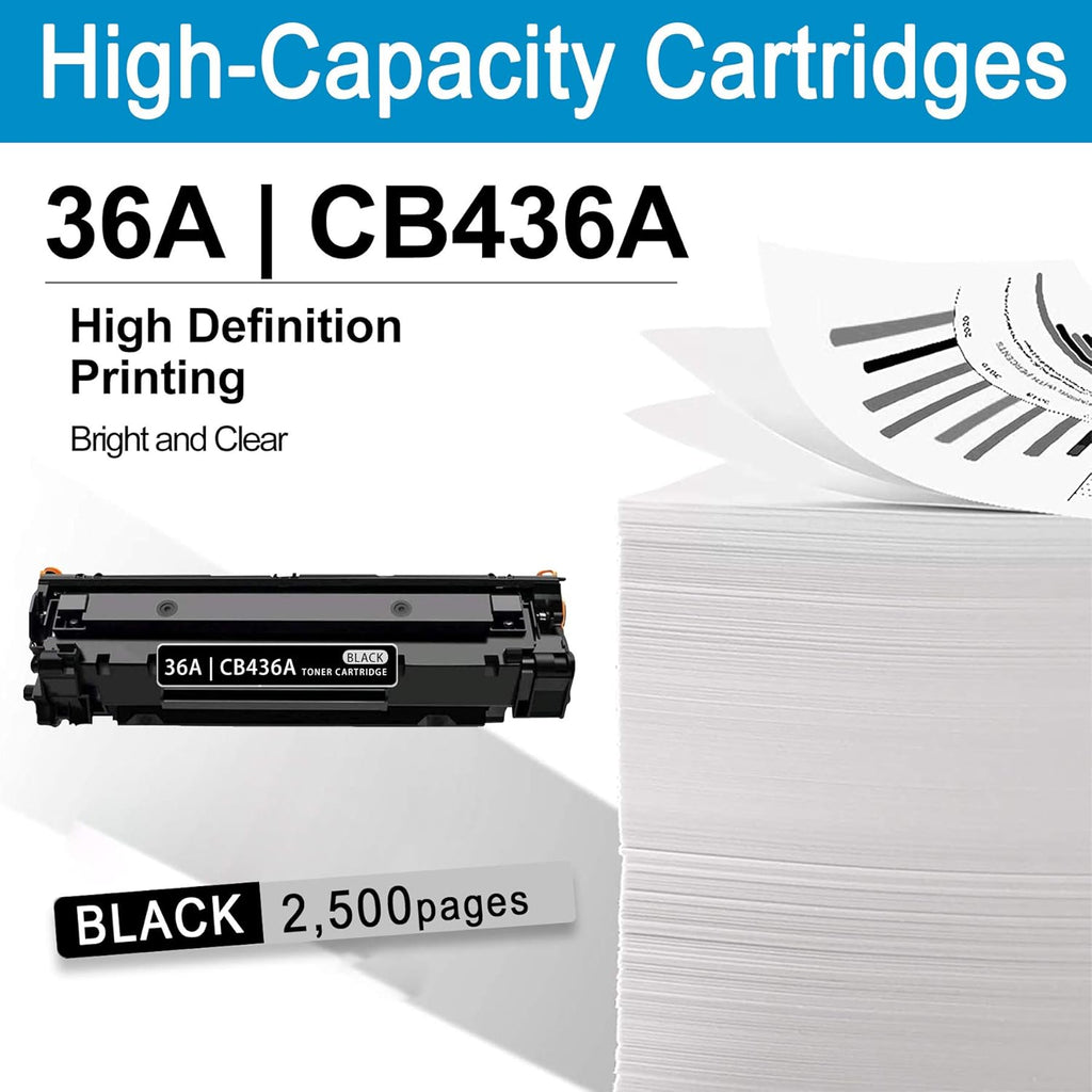 2 Pack Black Toner Cartridge 36A for HP Printer T887164