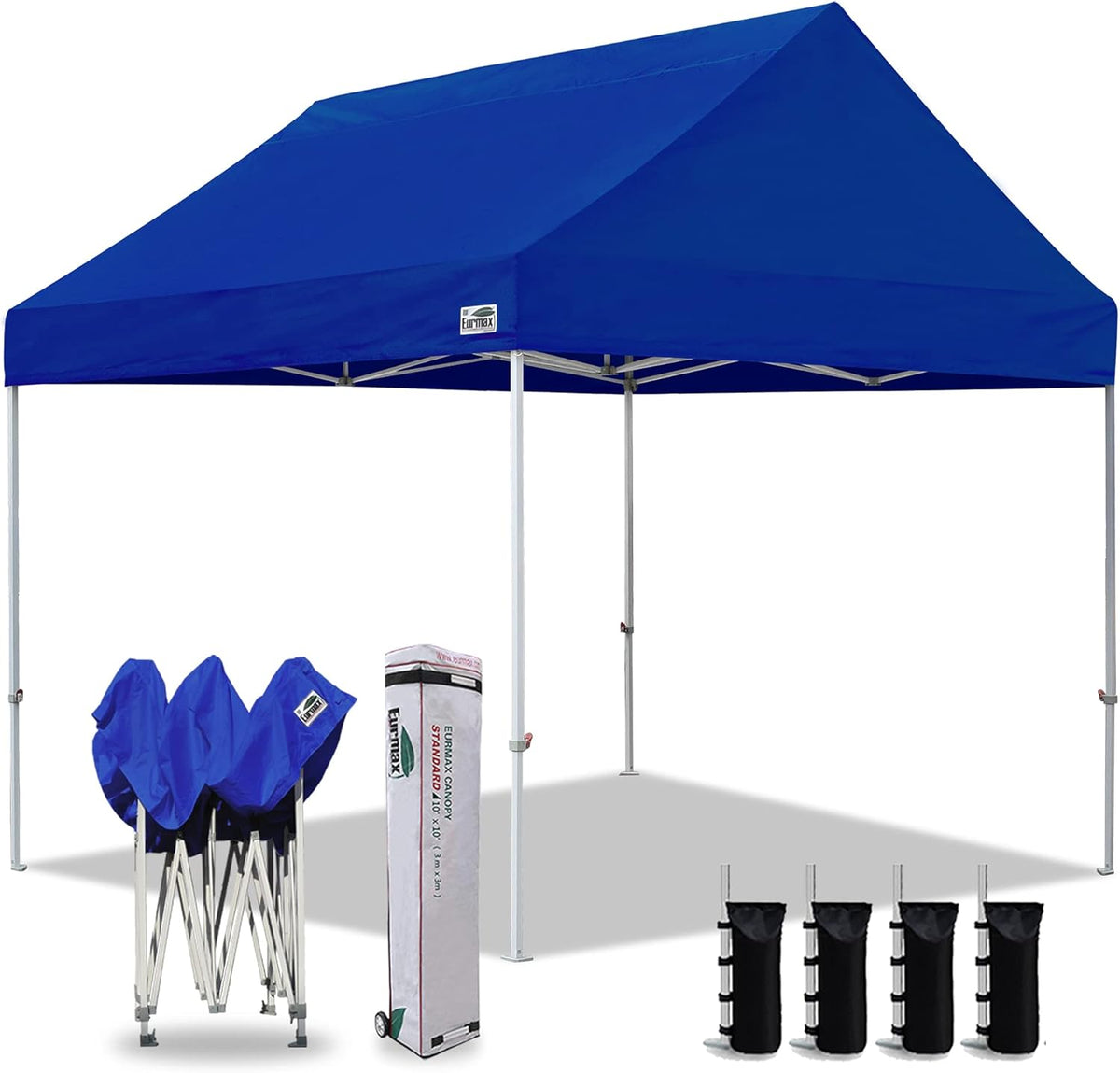 10x10 Pop Up Canopy Tent with Heavy Duty Roller Bag (Blue) R453