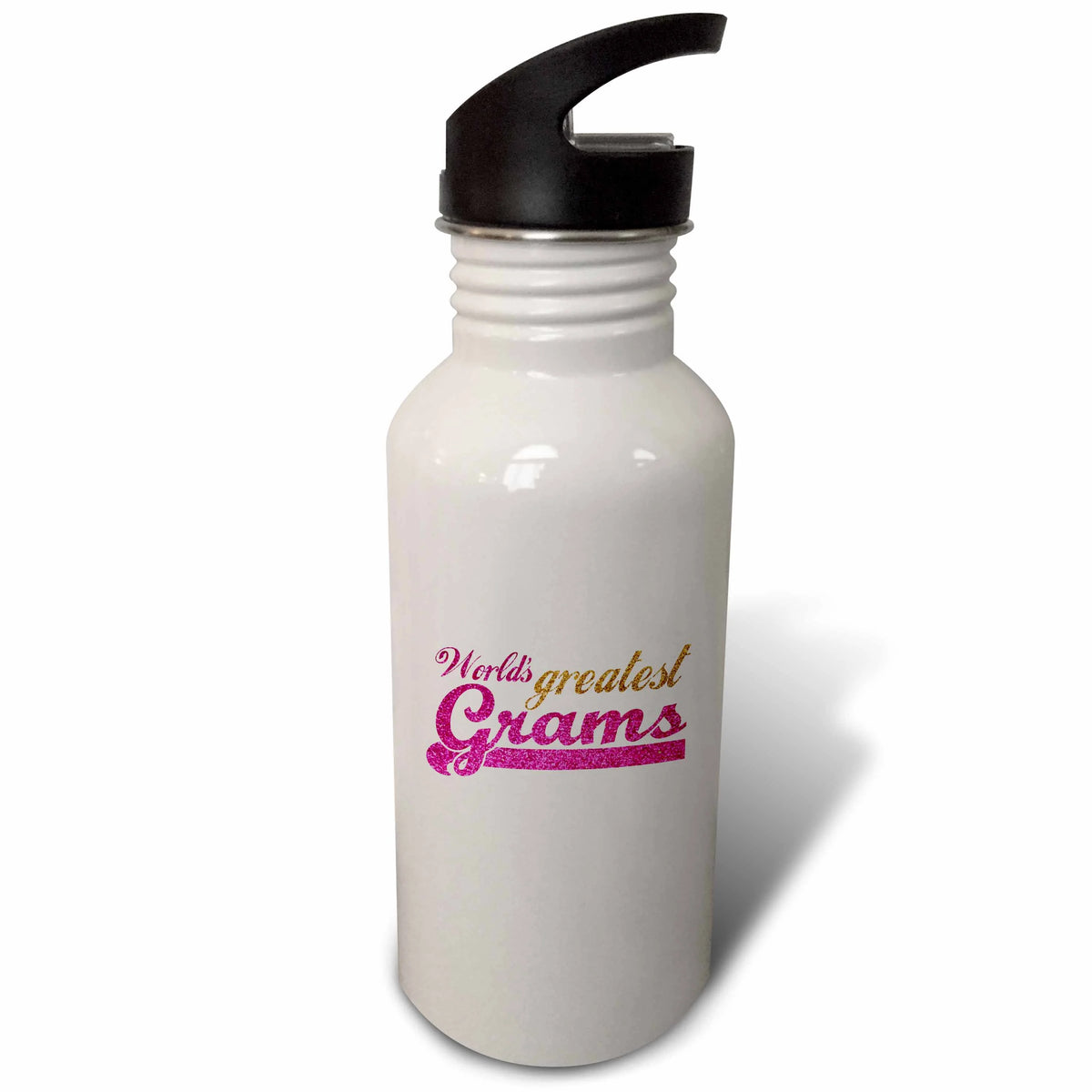 Pink and Gold Text 21 oz Sports Water Bottle X298323