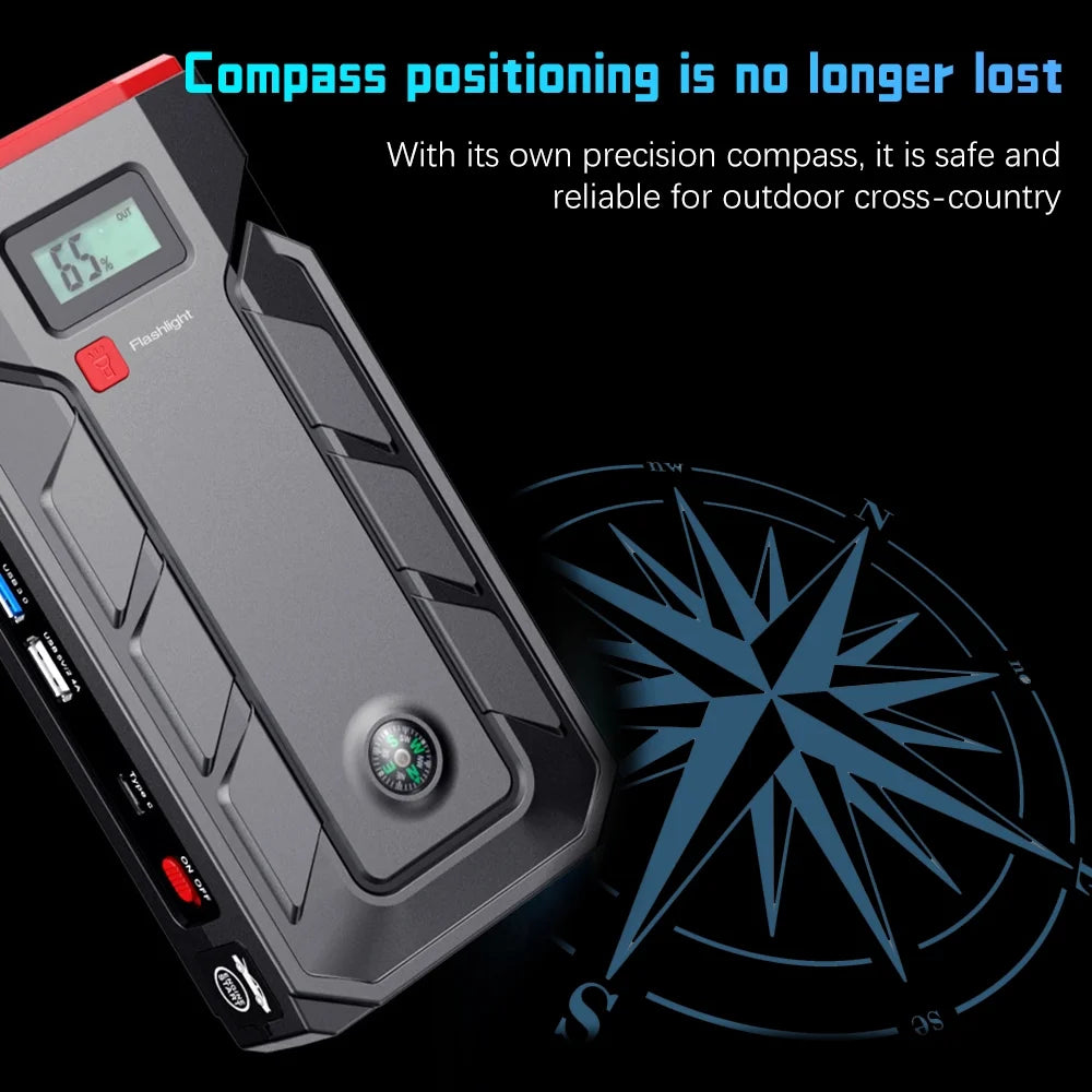 600A Portable Car Battery Jump Starter with Smart Jumper Cables V335536