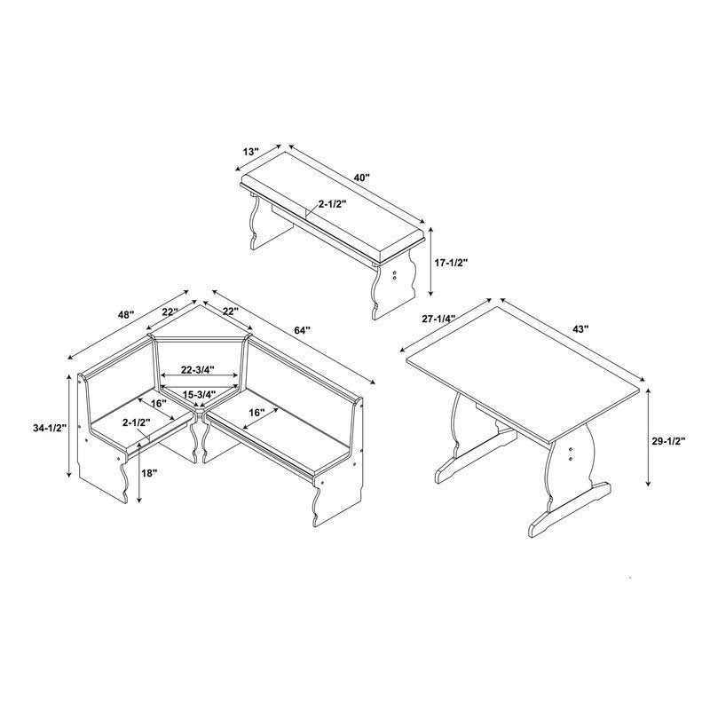Charcoal Breakfast Nook Set Q3366