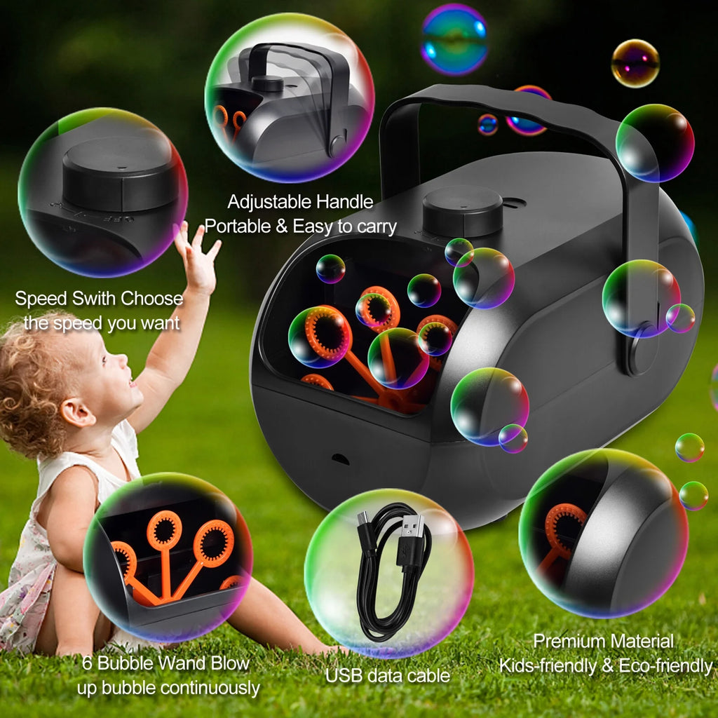 Portable Rechargeable Bubble Machine W56587