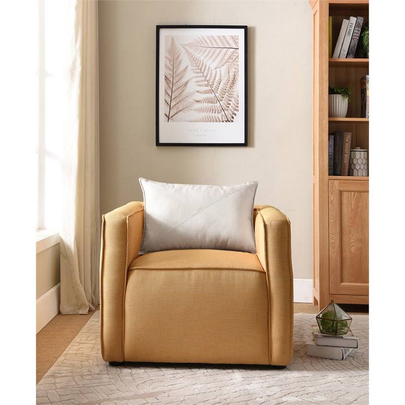 Yellow Fabric Accent Chair I741485