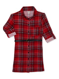 Plaid Shirt Dress with Belt L14832