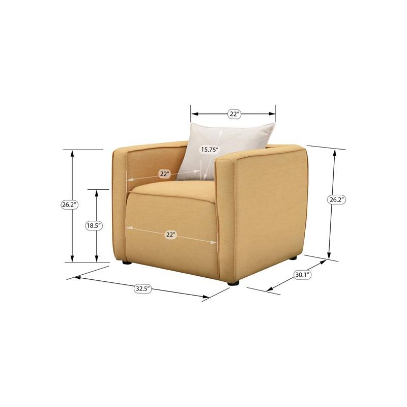 Yellow Fabric Accent Chair I741485