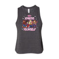 Juniors Cropped Racerback Tank Top W119234