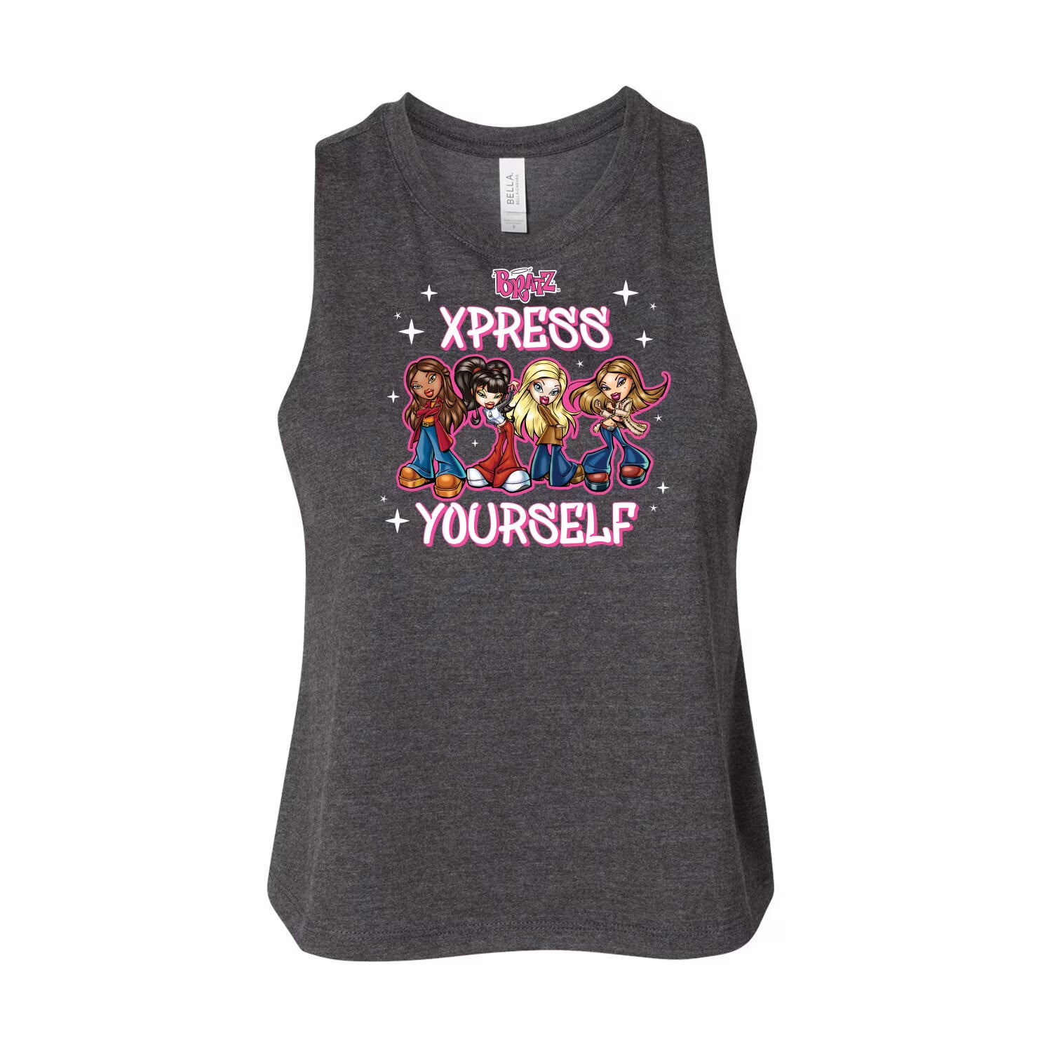 Juniors Cropped Racerback Tank Top W119234
