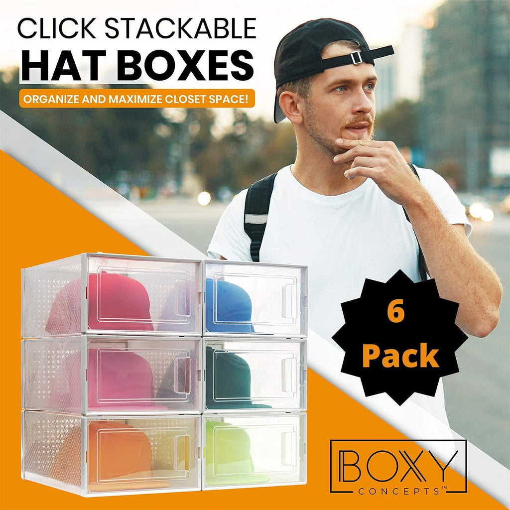 Hat Organizer Pack of 6 Transparent Hat Storage Box P72823