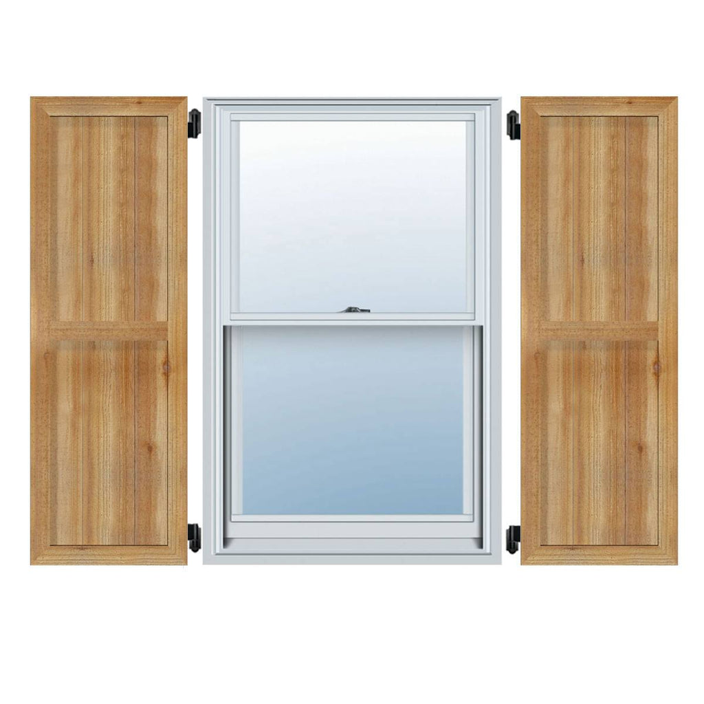 Framed Board-n-Batten Shutters, Rough Sawn Western Red Cedar (Per Pair) M61662