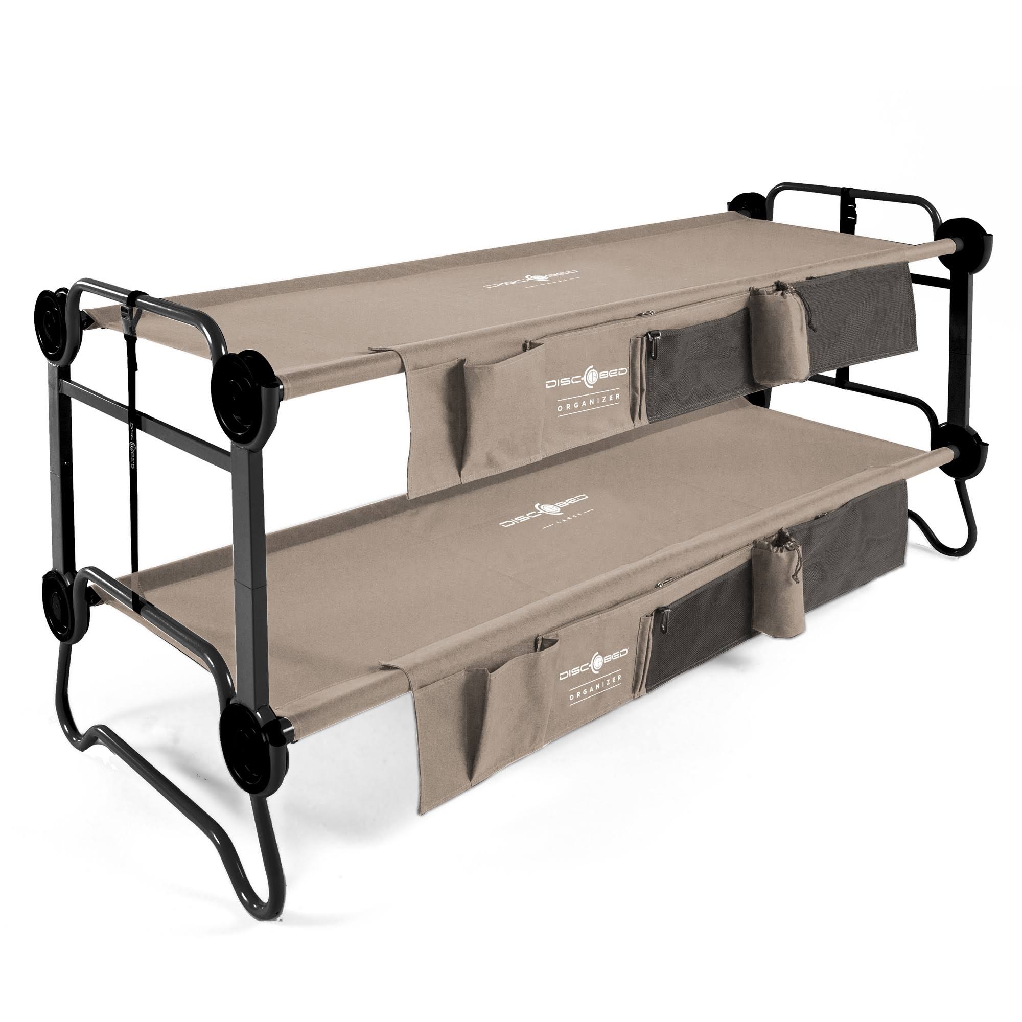 Tan Bunked Double Camping Cot with Organizers G85840