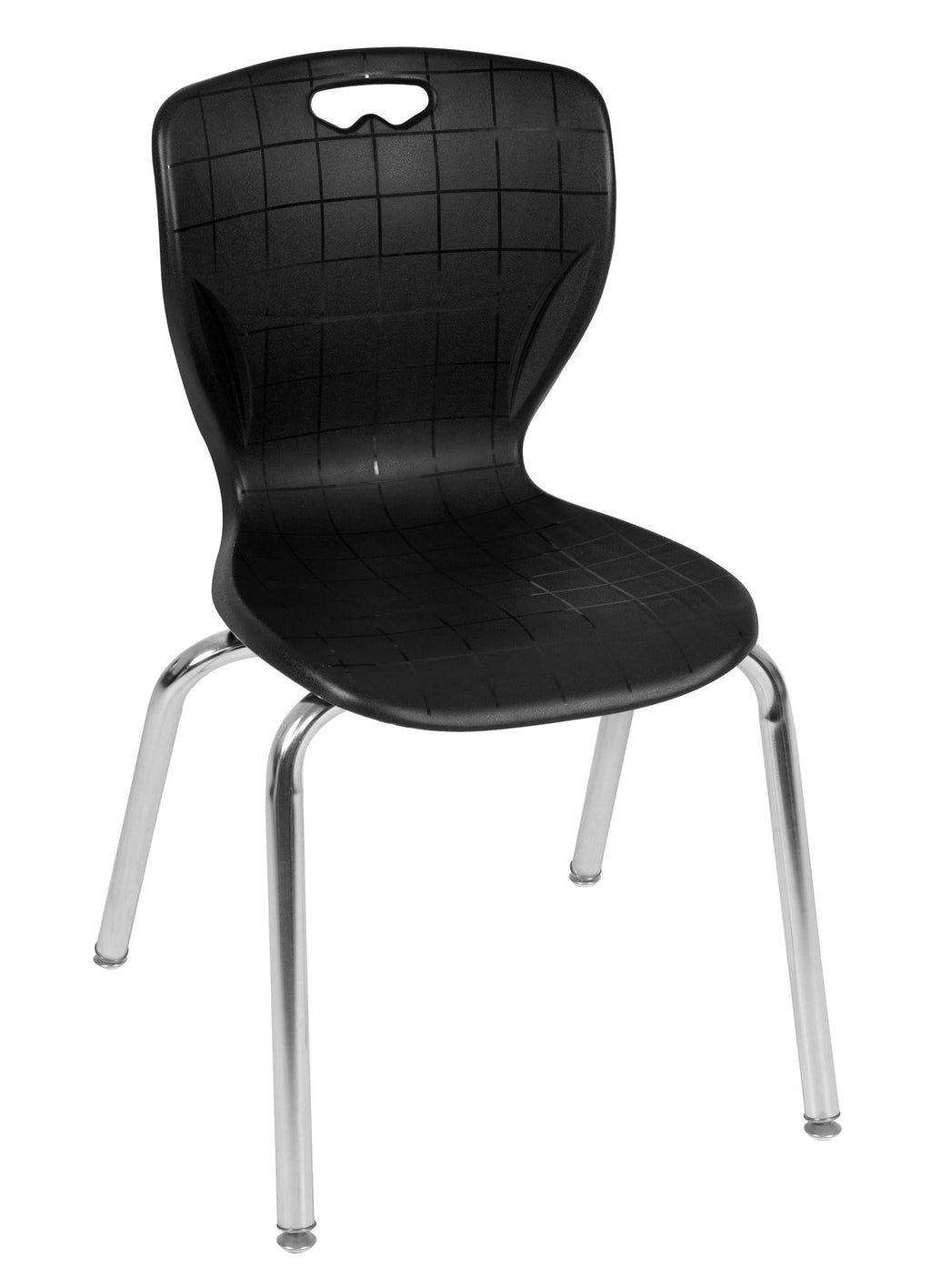Beige Square Height Adjustable Mobile Classroom Table with 4 Navy Blue Stack Chairs B80021