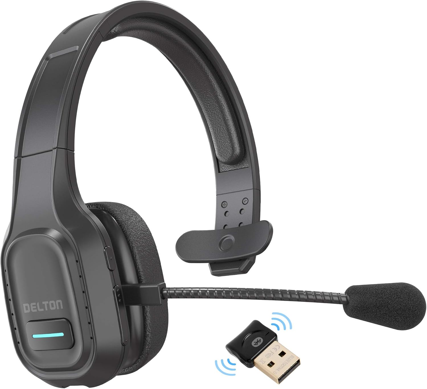 Wireless Computer Headset with Mic, On Ear Bluetooth 5.0, 30 Hour Talk Time, 1-Pack X962