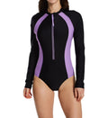 Black 4 Long Sleeve Zip Front Swim Suit P14791