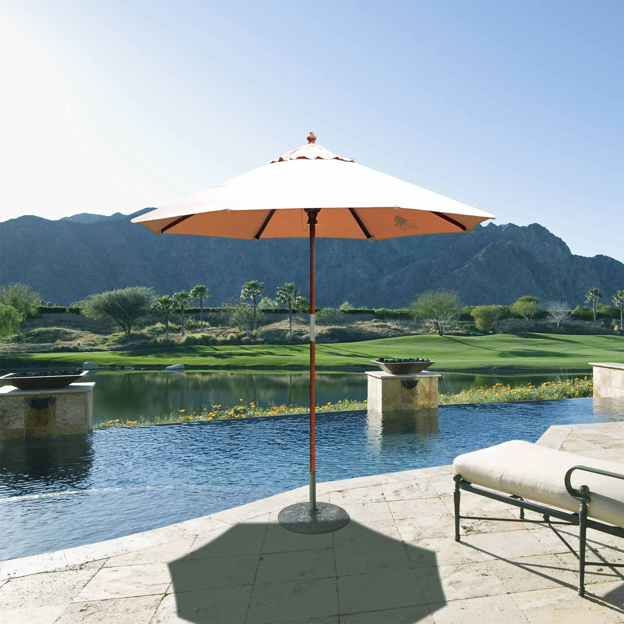 7.5 ft. Dark Wood Cafe Velum Sunbrella Umbrella Z7259
