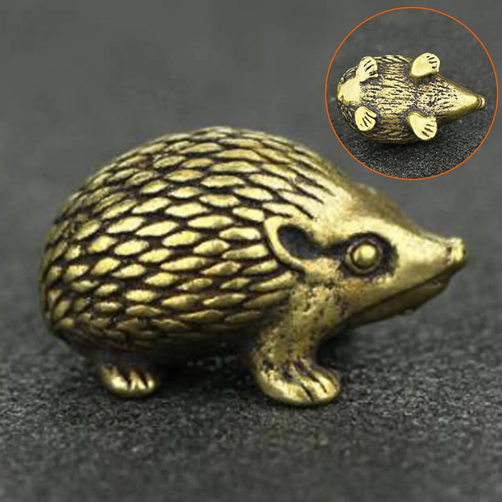 Vintage Brass Hedgehog Statue Ornament Y263
