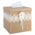 Burlap and Lace Card Box A1381
