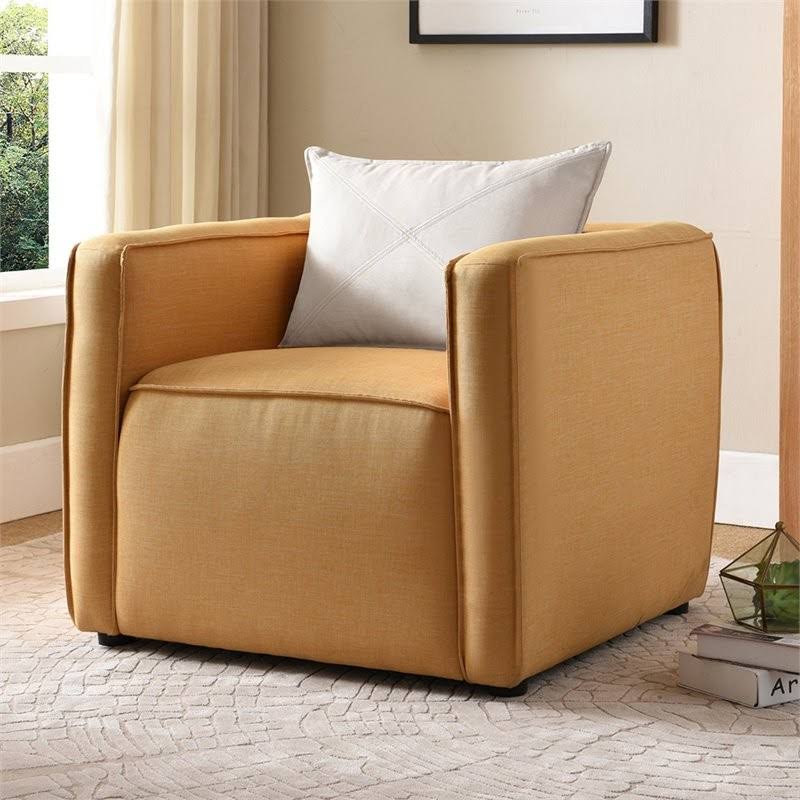 Yellow Fabric Accent Chair I741485