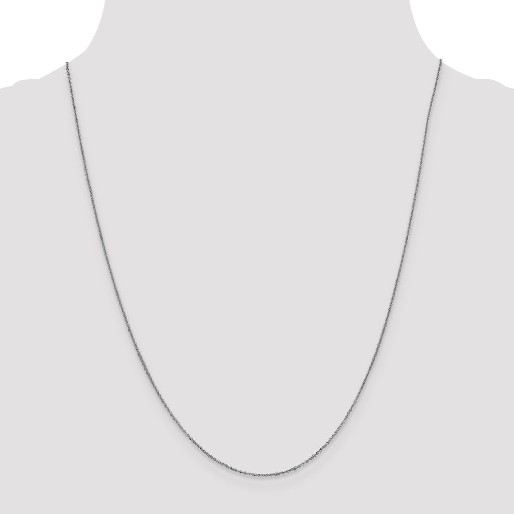 14K White Gold Ultra-thin Sparkle Chain Necklace 16 Inches N343