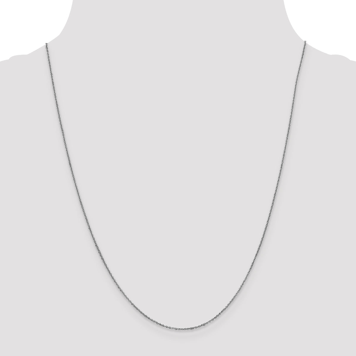 14K White Gold Ultra-thin Sparkle Chain Necklace 16 Inches N343