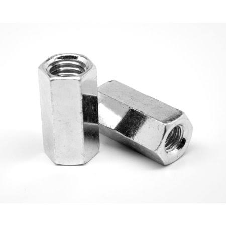 1/2 inch-13 x W11/16 inch x L1 3/4 inch Coarse Thread A563 Grade A Hex Rod Coupling Nut Low Carbon Steel Zinc Plated Pk 200 B285749