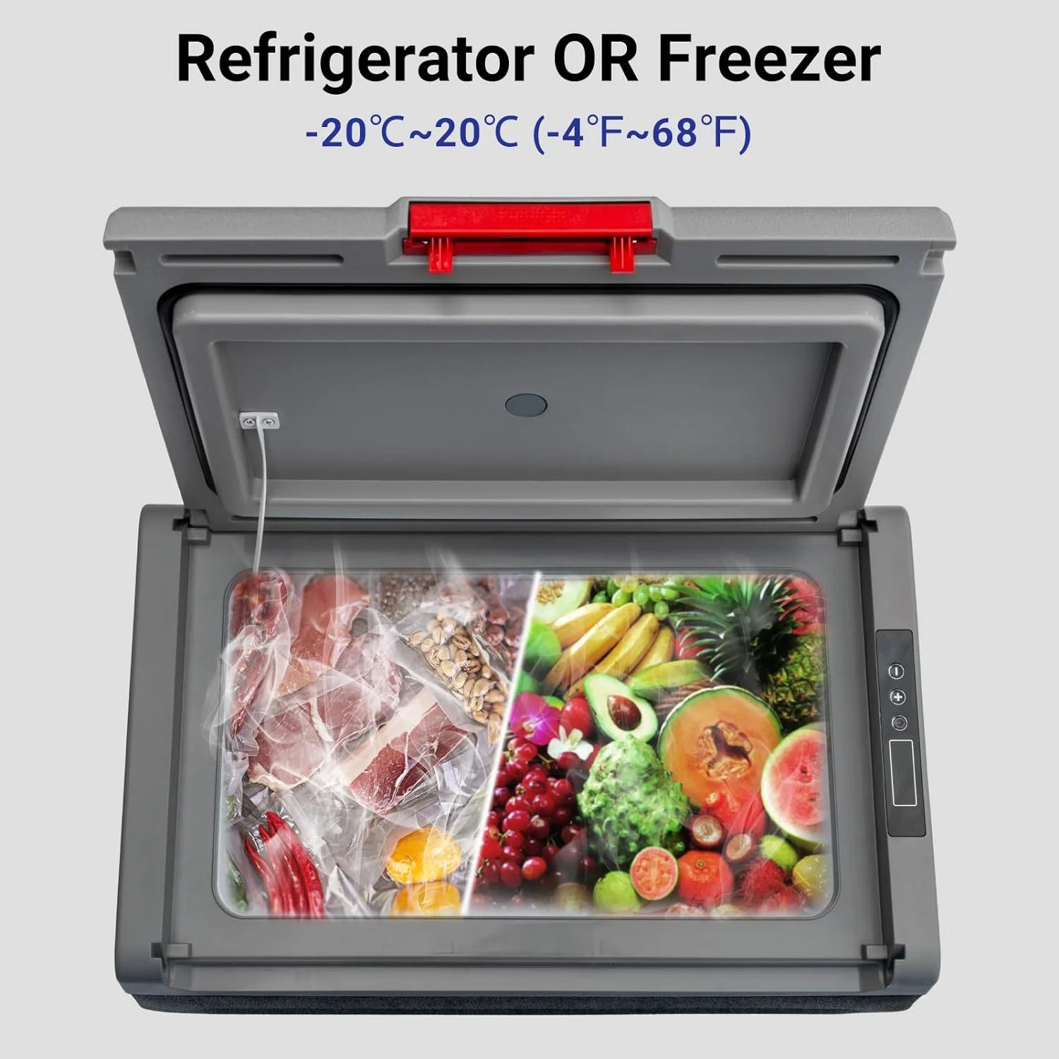 12V 50L Portable Car Refrigerator Freezer with Wheels C291131