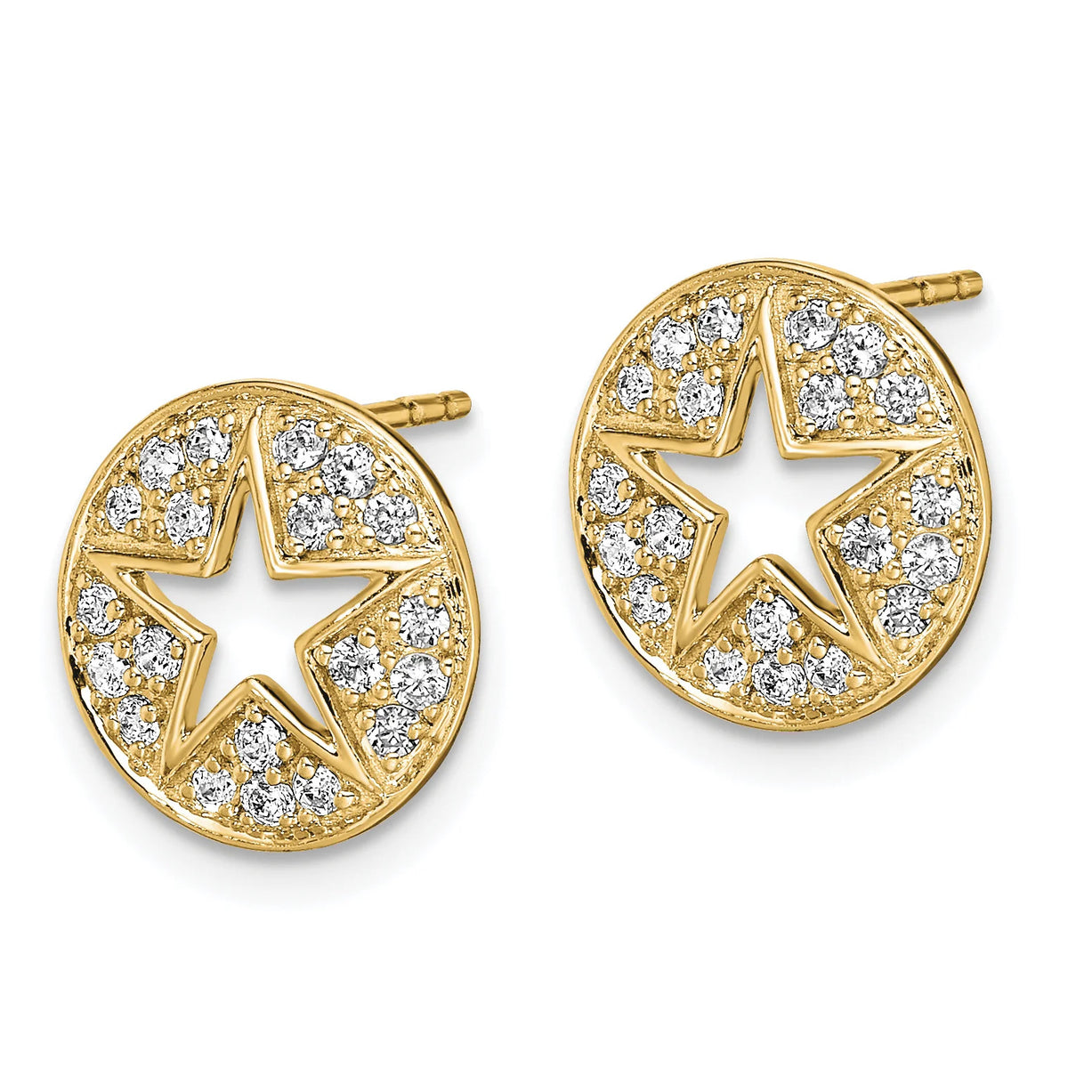 14 Karat Two-Tone Lab Grown Diamond and Created Pink Sapphire Earrings Y320