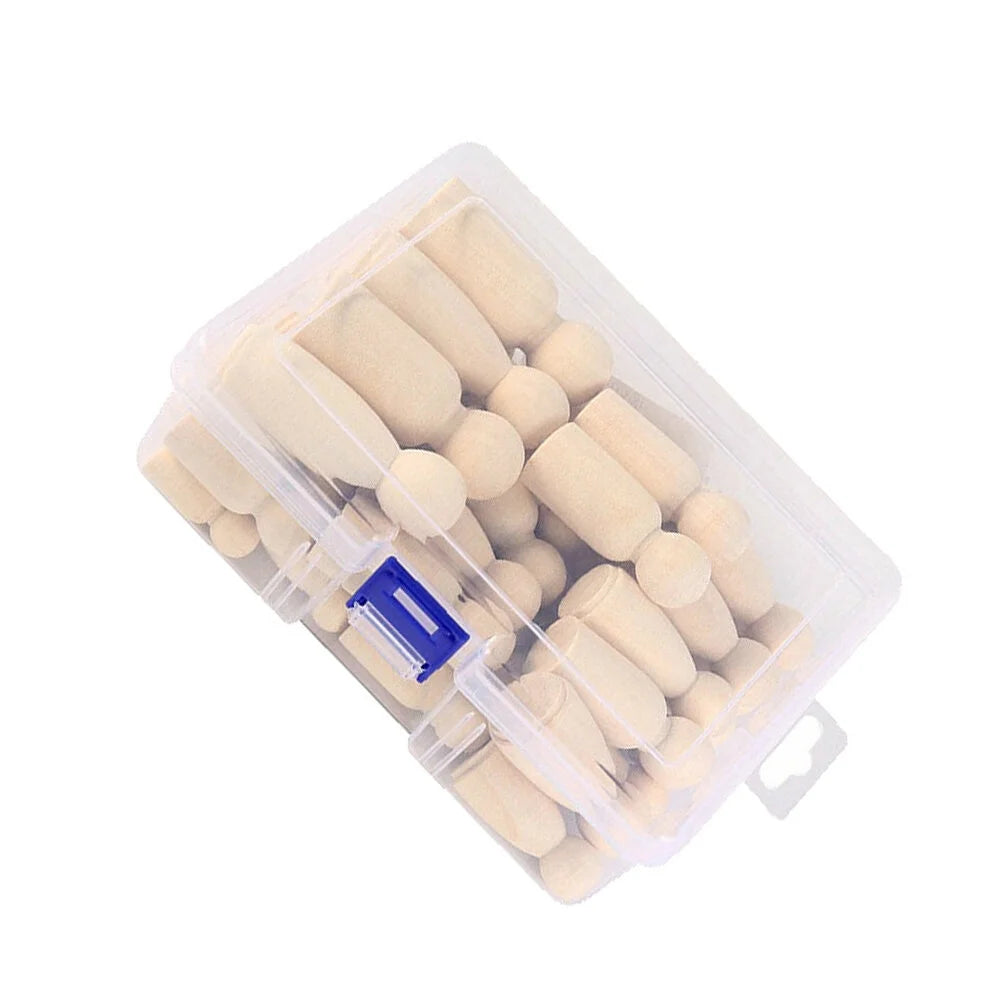 50pcs Unfinished Wood Peg Dolls (Khaki) Y50494