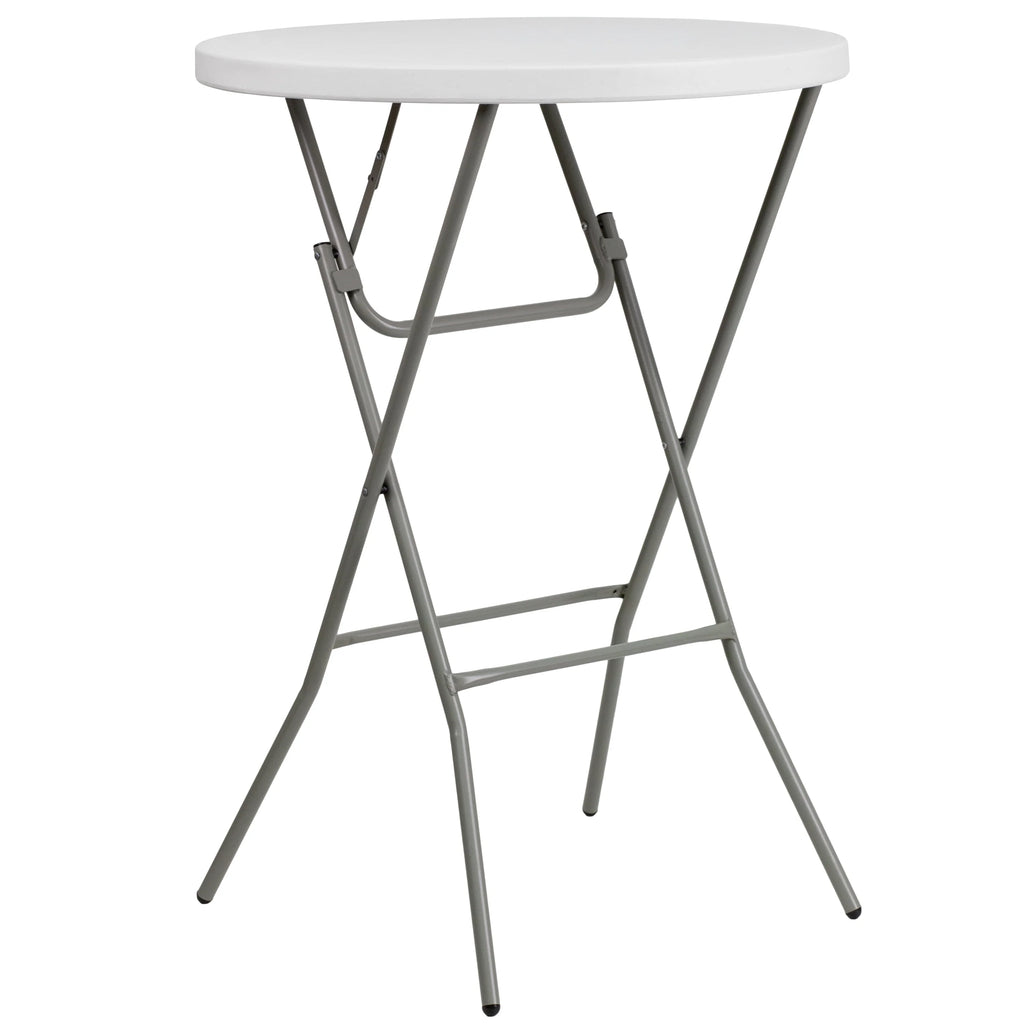 2.6-Foot Round Granite White Plastic Folding Table F387