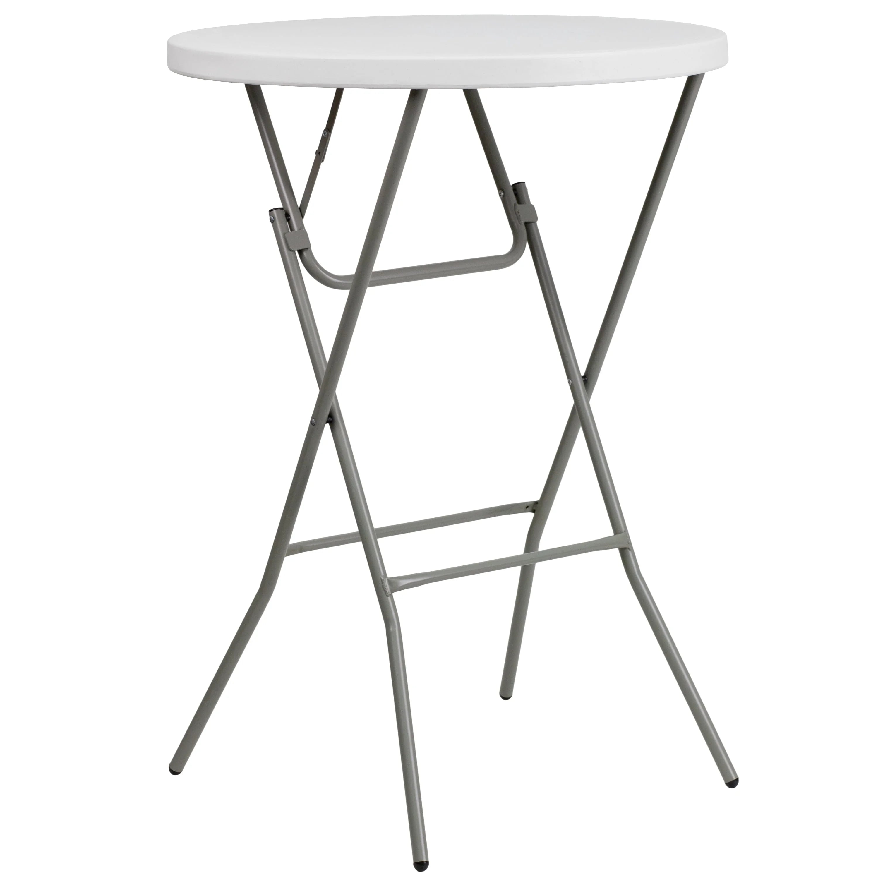2.6-Foot Round Granite White Plastic Folding Table F387