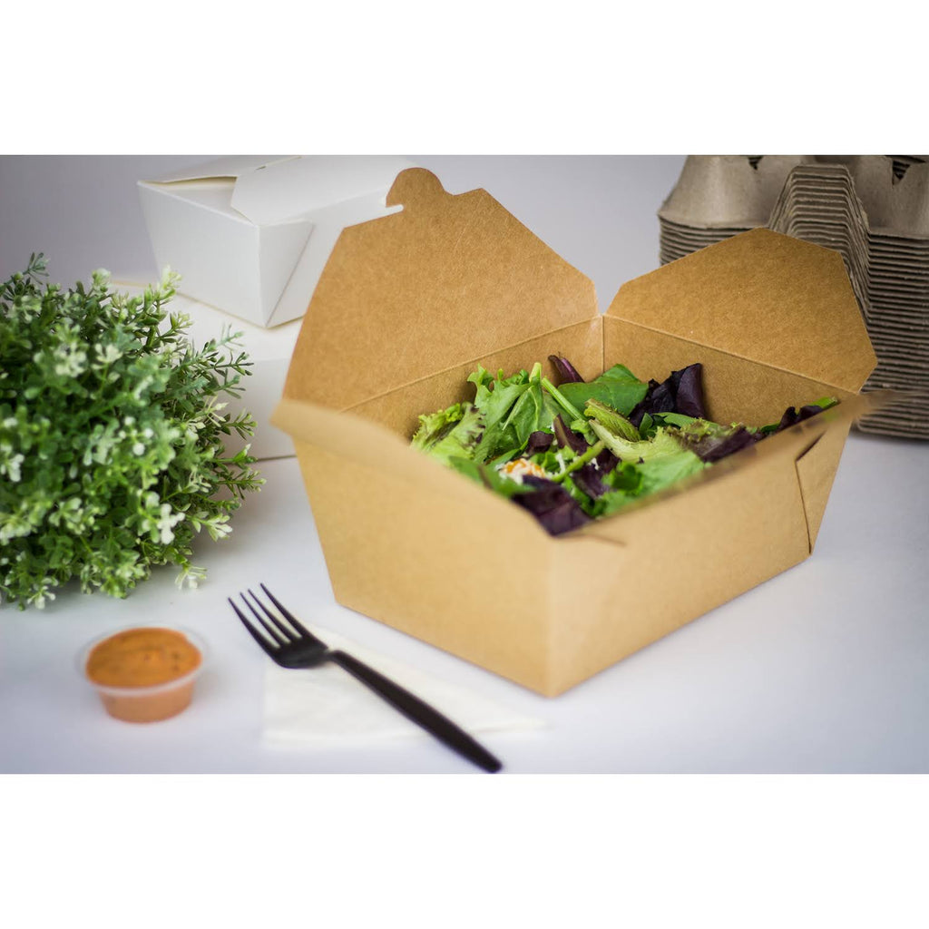 Kraft Fold-To-Go Boxes, 110 oz, Case of 160 T8826