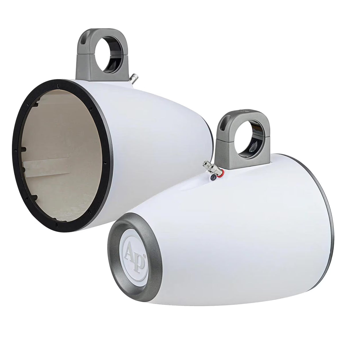 Marine 10" Wakeboard Tower Speaker Enclosures White Pair M3006