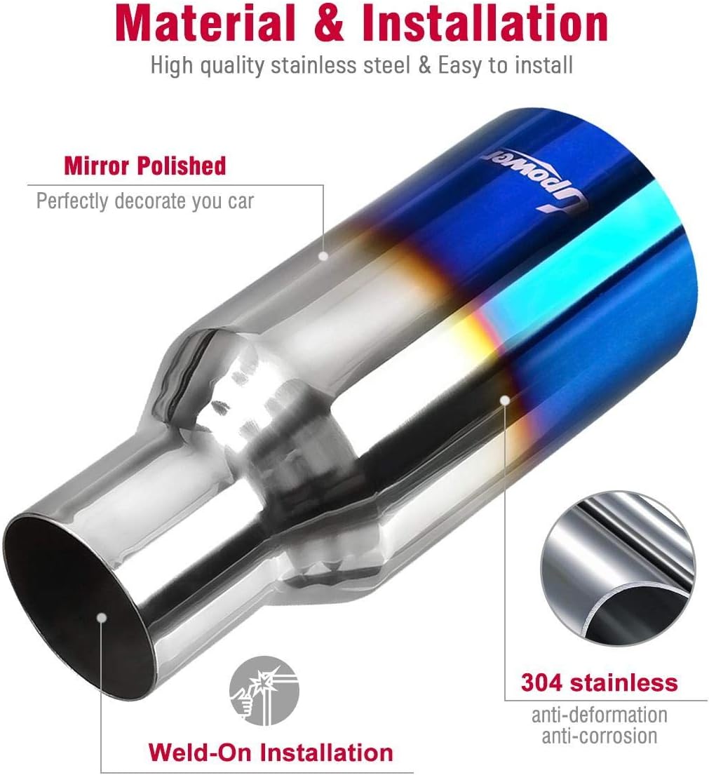 2.5" to 4" 304 Stainless Steel Exhaust Tip Pack of 2 I67734