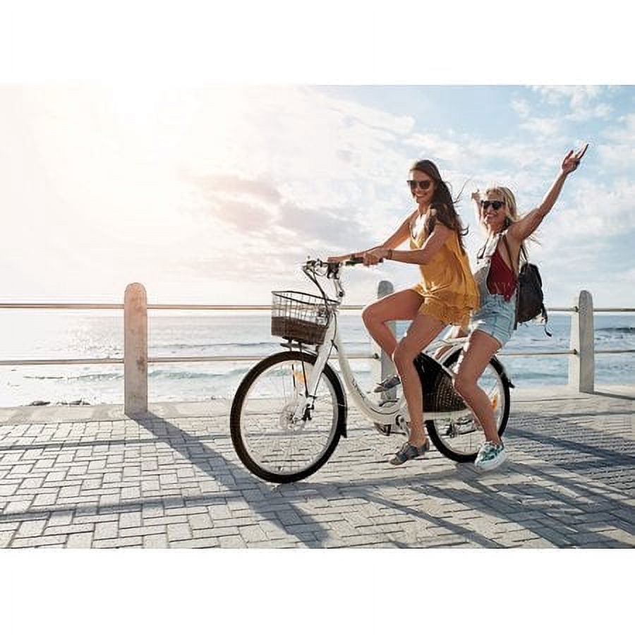 26" 36V 10AH Electric Bike with Basket and Rear Rack B475