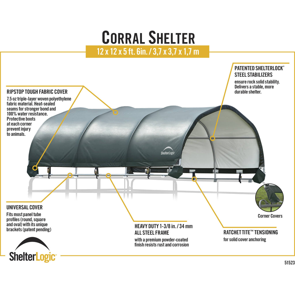 Green Round Corral Shelter Cover T4158