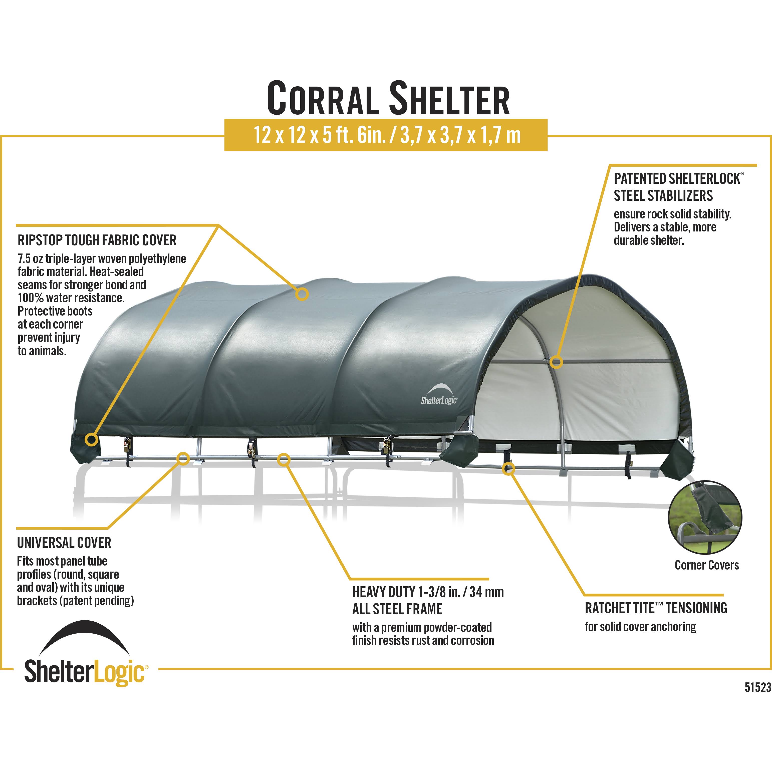 Green Round Corral Shelter Cover T4158