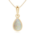 14K Yellow Gold Opal Solitaire Pendant Necklace L7157