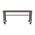 Rolling Industrial Desk with Wooden Top 52 Inches x 24 Inches M5905