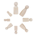 8 Wood Peg Dolls Wooden Figure Toy P142