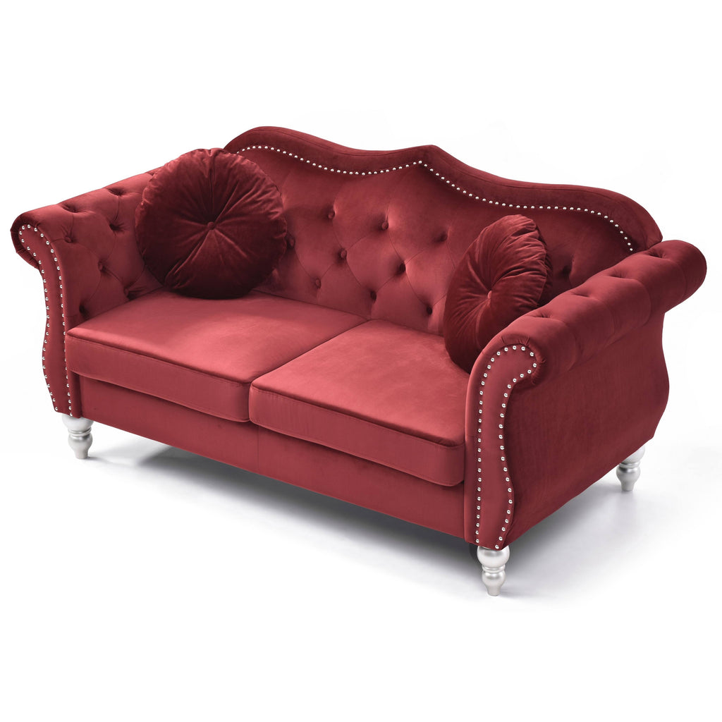 Navy Blue Velvet Loveseat M5768