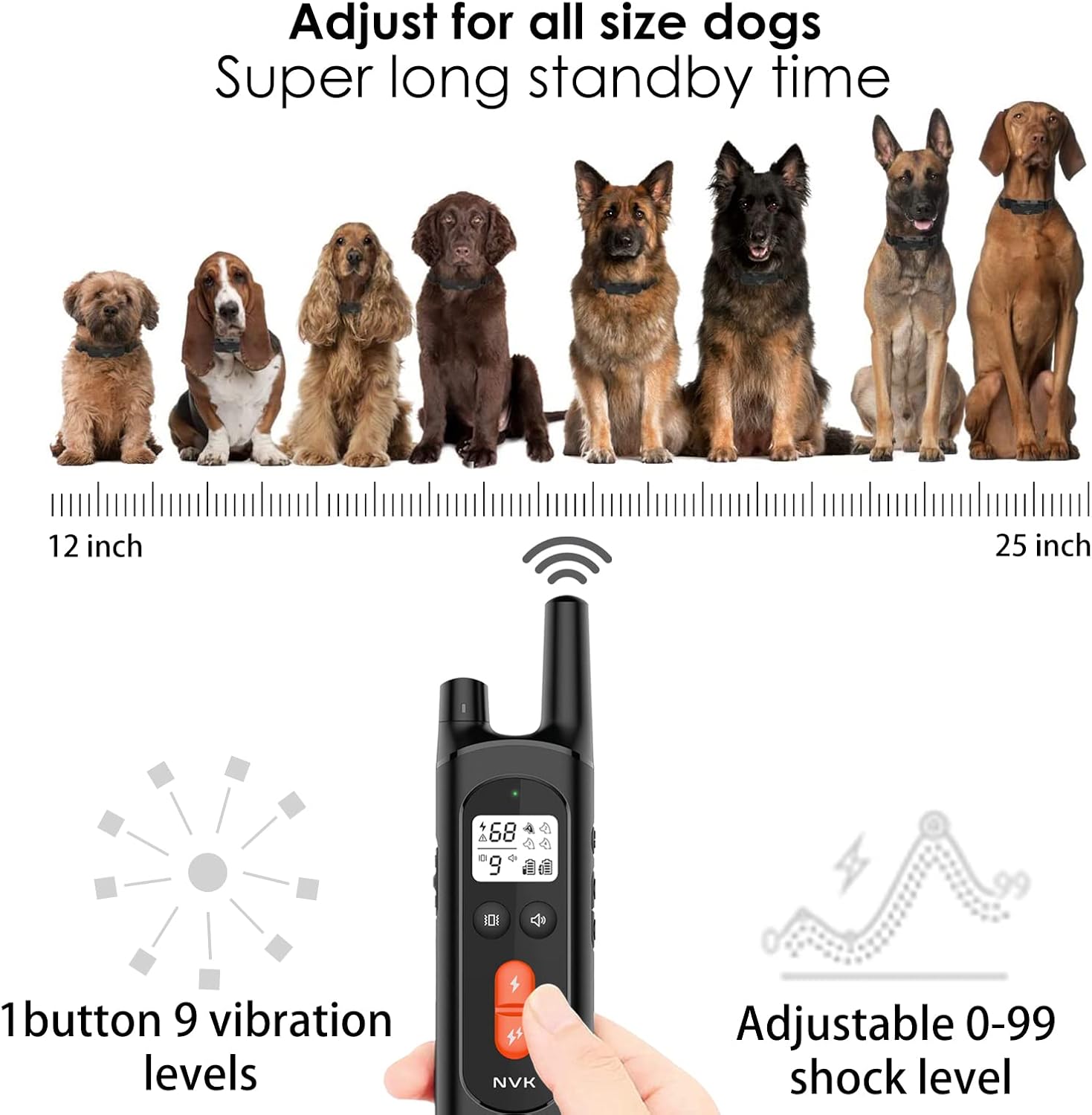 Rechargeable Dog Training Collar with Remote, 3 Modes, Waterproof, Pack of 2 T188