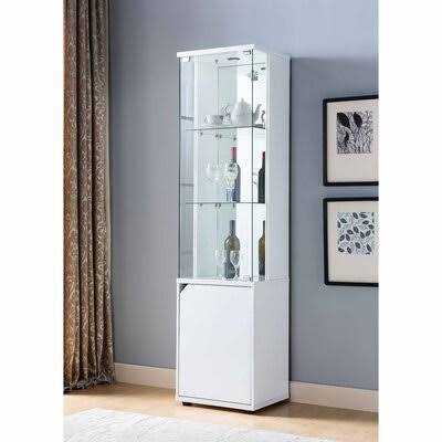 Glossy White Lighted Curio Cabinet A286372