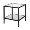 Blackened Bronze 20" Wide Square Side Table with Mirror Shelf C17925